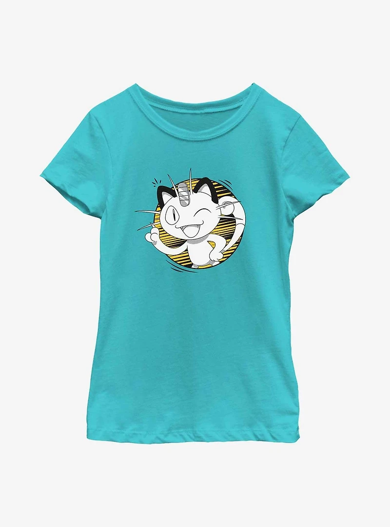 Pokemon Meowth Wink Youth Girls T-Shirt