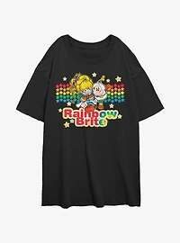Rainbowbrite Vintage Pals Womens Oversized T-Shirt