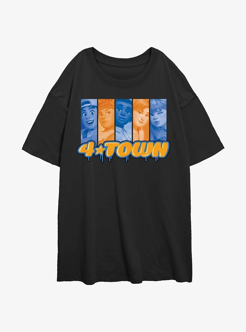 Turning Red Band Spray Blocks Womens Oversized T-Shirt