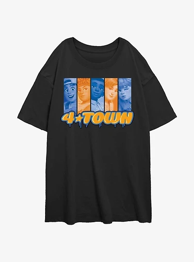 Turning Red Band Spray Blocks Womens Oversized T-Shirt