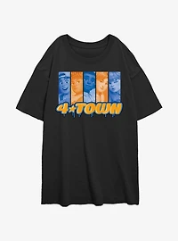 Turning Red Band Spray Blocks Womens Oversized T-Shirt