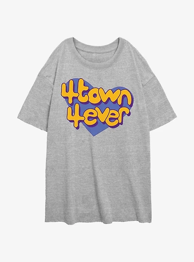 Turning Red 4 Town Heart Womens Oversized T-Shirt