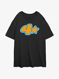 Turning Red Four Star Womens Oversized T-Shirt