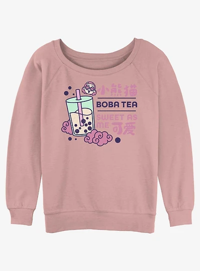 Turning Red Boba Tea Womens Slouchy Sweatshirt