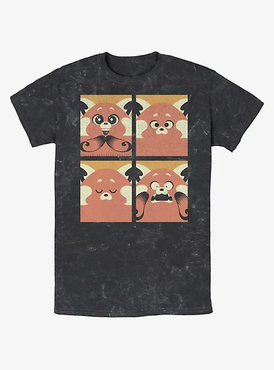 Turning Red Meilin Panda Grid Mineral Wash T-Shirt