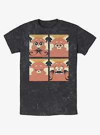 Turning Red Meilin Panda Grid Mineral Wash T-Shirt