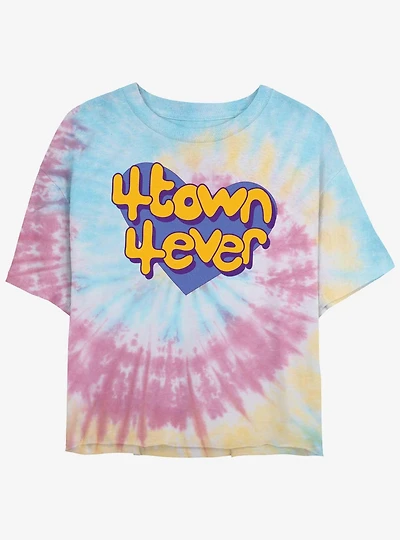 Turning Red 4 Town Heart Tie Dye Crop Womens T-Shirt