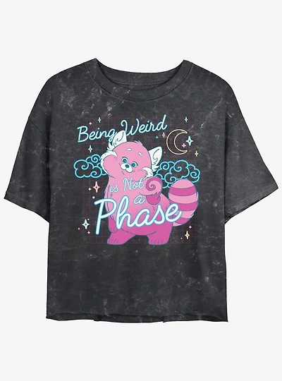 Turning Red Being Weird Mineral Wash Womens Crop T-Shirt