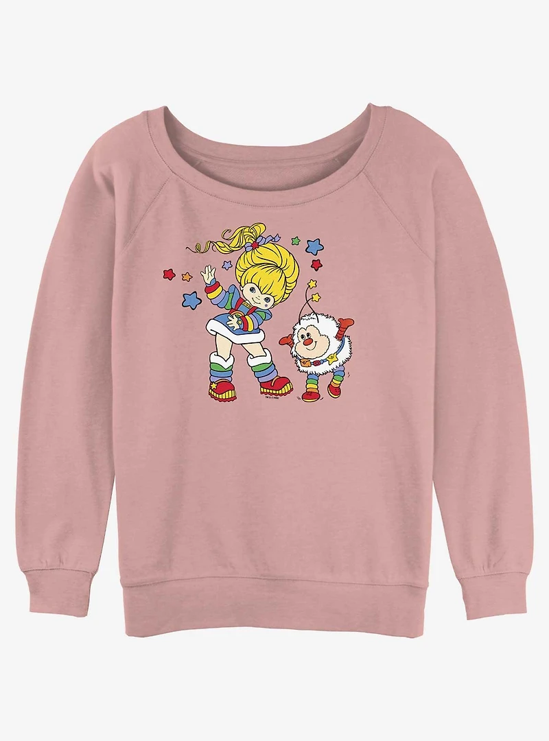 Rainbowbrite Rainbow and Twink Womens Slouchy Sweatshirt