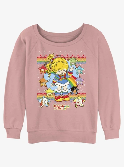 Rainbowbrite Rainbow Brite And Friends Stars Womens Slouchy Sweatshirt