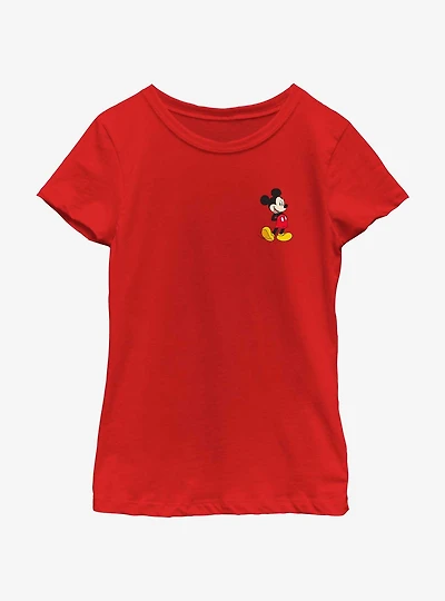 Disney Mickey Mouse Traditional Pocket Youth Girls T-Shirt