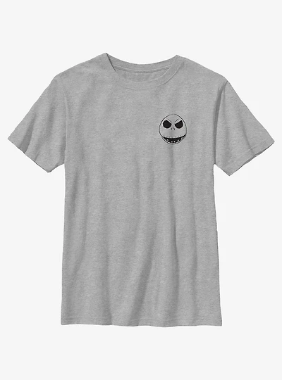 Disney The Nightmare Before Christmas Jack Face Outline Pocket Youth T-Shirt