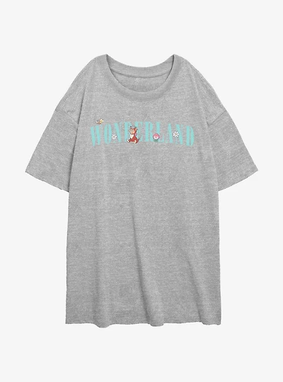 Disney Alice Wonderland Dinah Womens Oversized T-Shirt