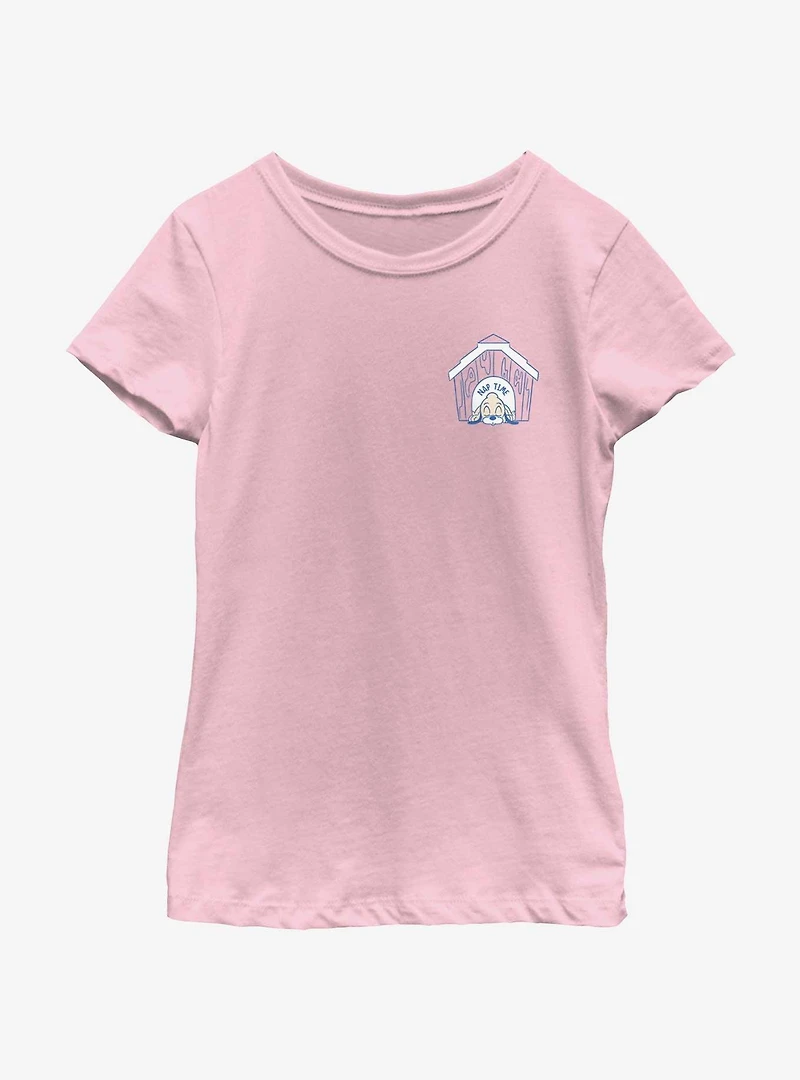 Disney Mickey Mouse Tired Doggy Pocket Youth Girls T-Shirt