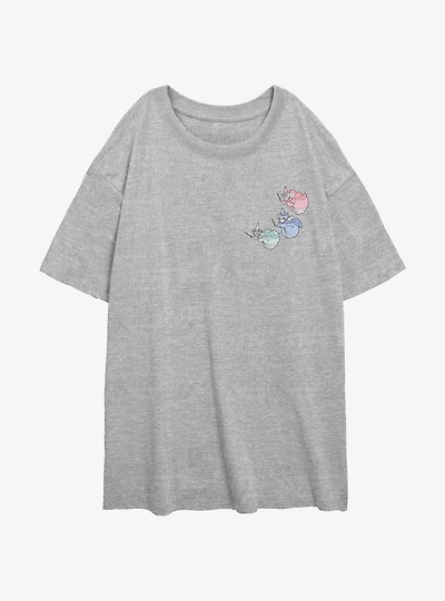 Disney Sleeping Beauty Fairy Trio Pocket Womens Oversized T-Shirt