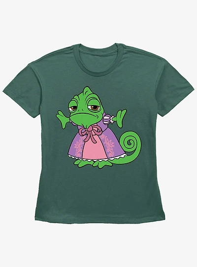 Disney Tangled Pascal On Dress Womens Straight Fit T-Shirt