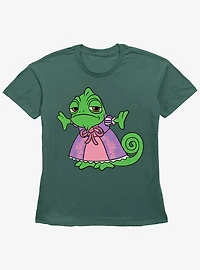 Disney Tangled Pascal On Dress Womens Straight Fit T-Shirt