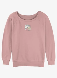 Disney Cinderella Cute Lil Gus Flower Womens Slouchy Sweatshirt