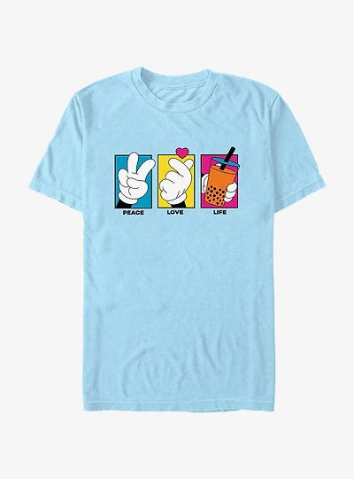 Disney Mickey Mouse Peace Love Life T-Shirt