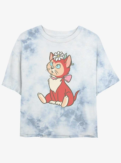 Disney Alice Wonderland Dinah Pose Tie Dye Crop Womens T-Shirt