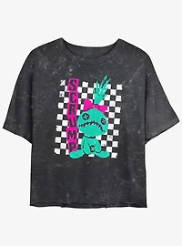 Disney Lilo & Stitch Punk Scrump Mineral Wash Womens Crop T-Shirt