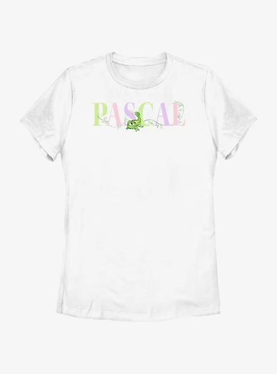 Disney Tangled Pascal Colorful Letters Womens T-Shirt