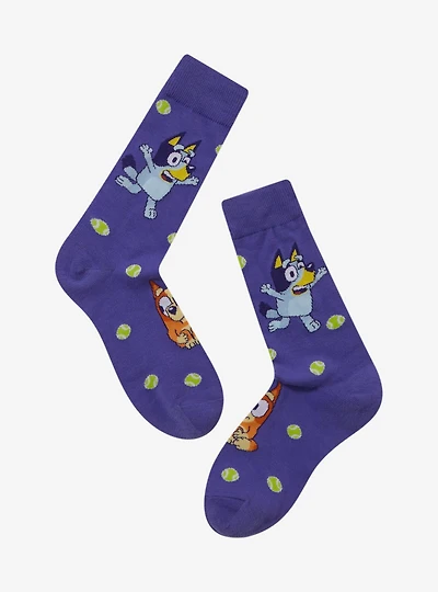 Bluey Bingo & Bluey Tennis Ball Allover Print Crew Socks - BoxLunch Exclusive
