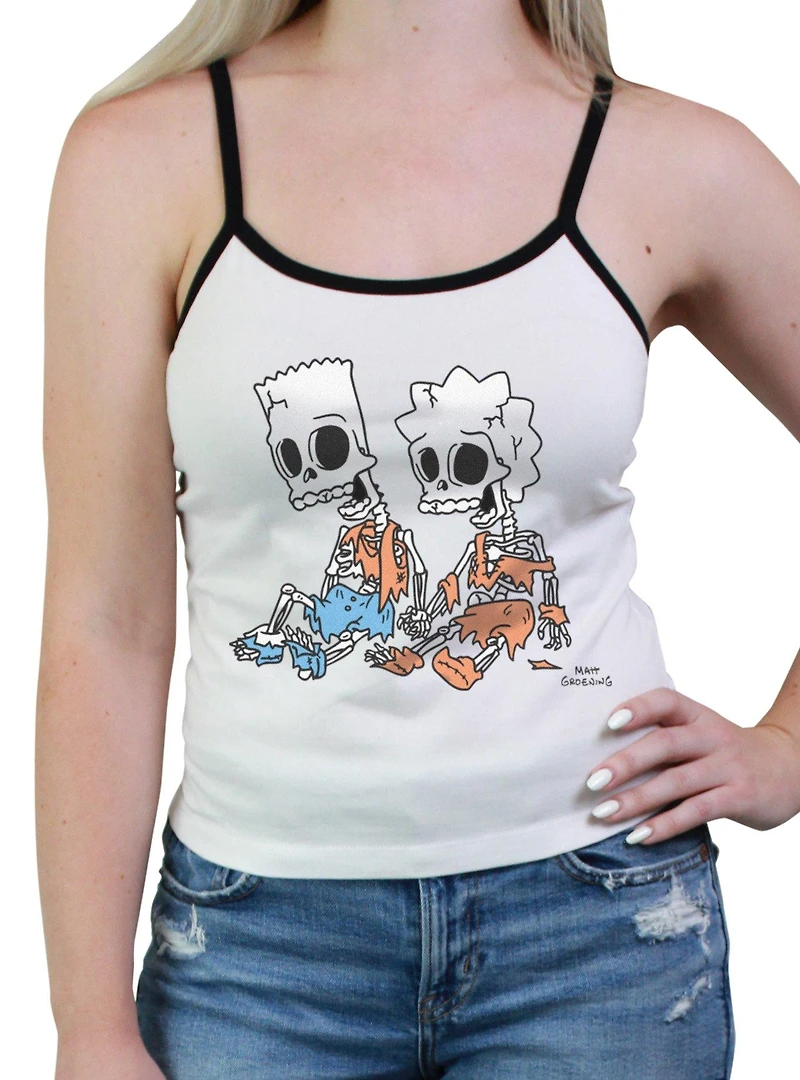 The Simpsons Skeleton Bart And Lisa Womens Cami