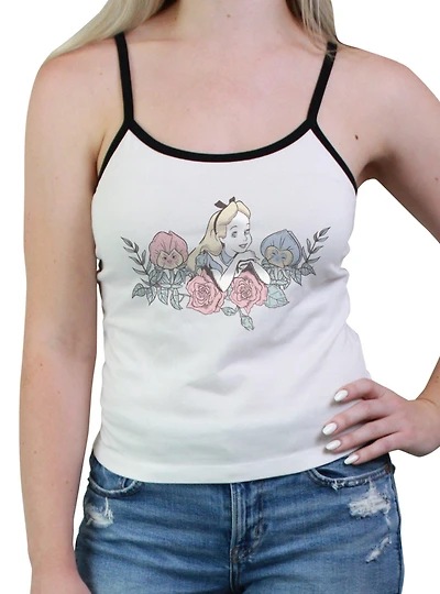 Disney Alice Wonderland Florals Womens Cami