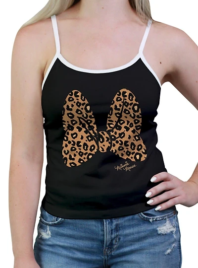 Disney Minnie Mouse Animal Print Bow Womens Cami