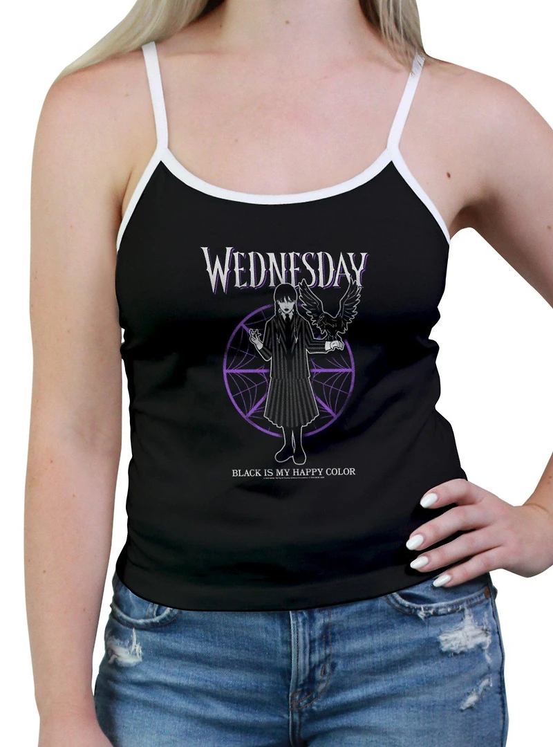 Wednesday Web Black Is My Happy Color Womens Cami