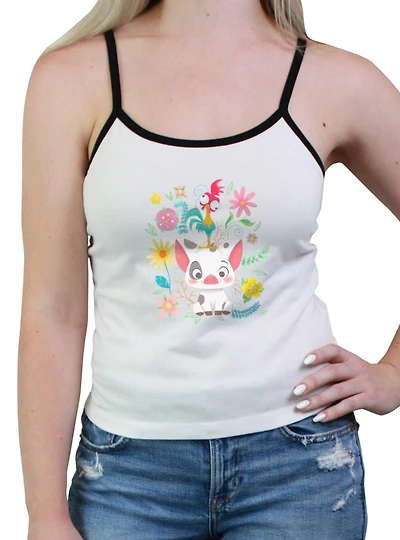 Disney Moana Pua & Hei Floral Scatter Womens Cami