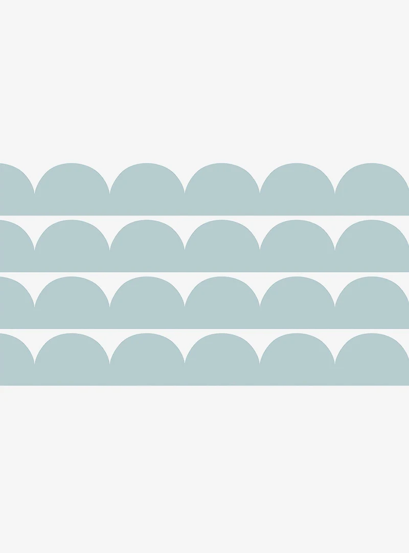 Teal Peel & Stick Scallop Border Decal