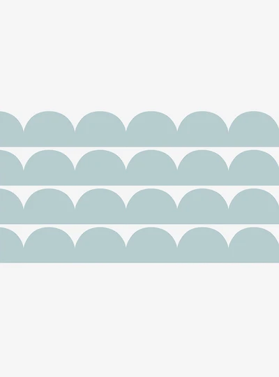 Teal Peel & Stick Scallop Border Decal