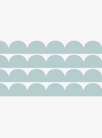 Teal Peel & Stick Scallop Border Decal