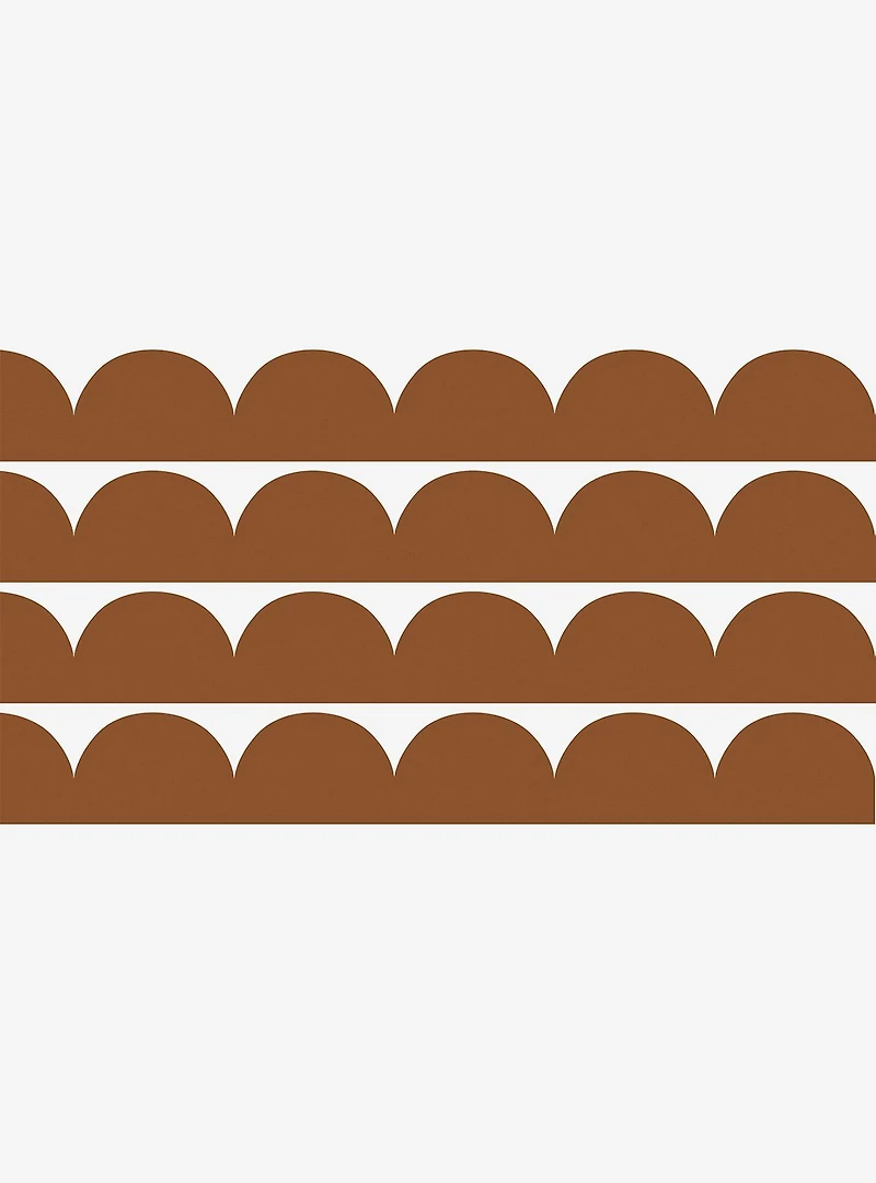 Brown Peel & Stick Scallop Border Decal