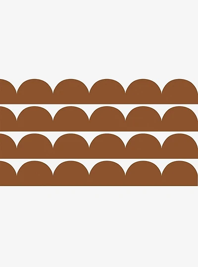Brown Peel & Stick Scallop Border Decal