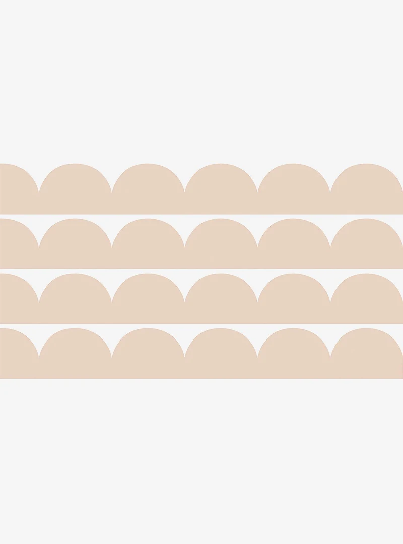 Tan Peel & Stick Scallop Border Decal