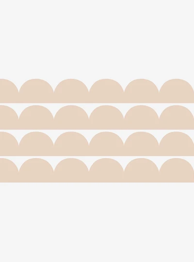 Tan Peel & Stick Scallop Border Decal