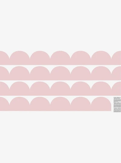 Pink Peel & Stick Scallop Border Decal