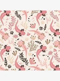 Axolotl Pink Underwater Garden Peel & Stick Wallpaper