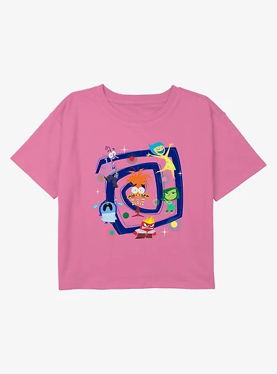 Inside Out 2 All Emotions Youth Girls Boxy Crop T-Shirt