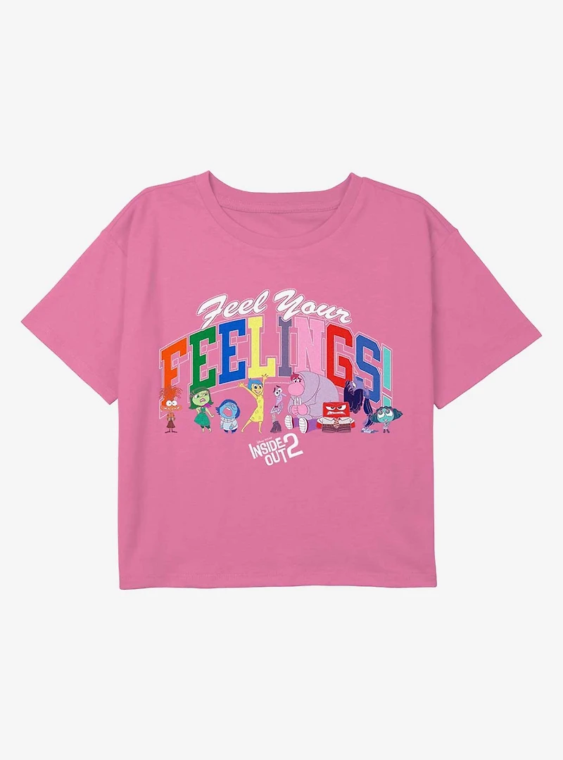 Inside Out 2 Feelings Arch Alt Youth Girls Boxy Crop T-Shirt