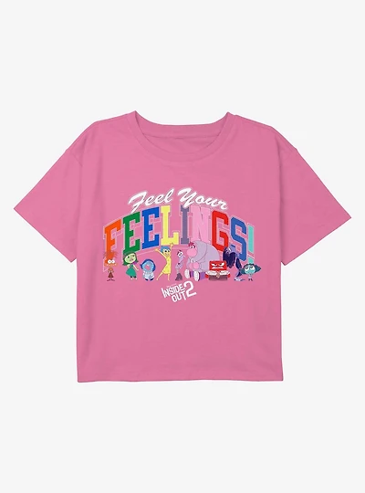 Inside Out 2 Feelings Arch Alt Youth Girls Boxy Crop T-Shirt