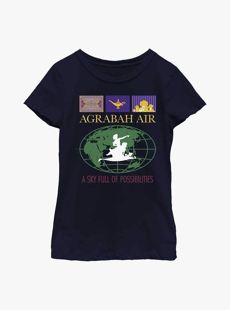 Disney Princesses Aladdin Agrabah Air Youth Girls T-Shirt