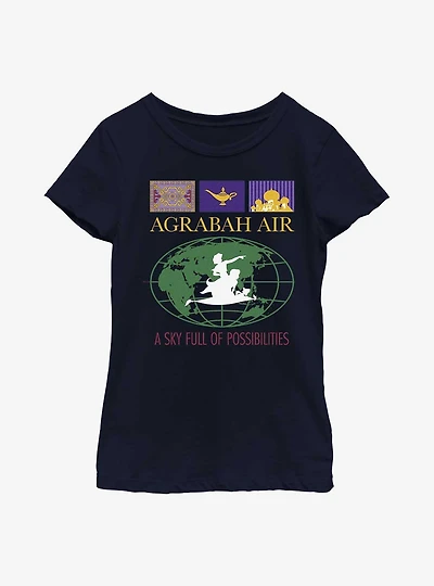 Disney Princesses Aladdin Agrabah Air Youth Girls T-Shirt