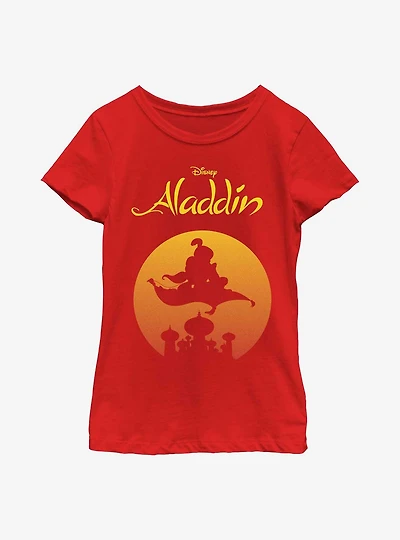 Disney Princesses Aladdin Silhouette Youth Girls T-Shirt