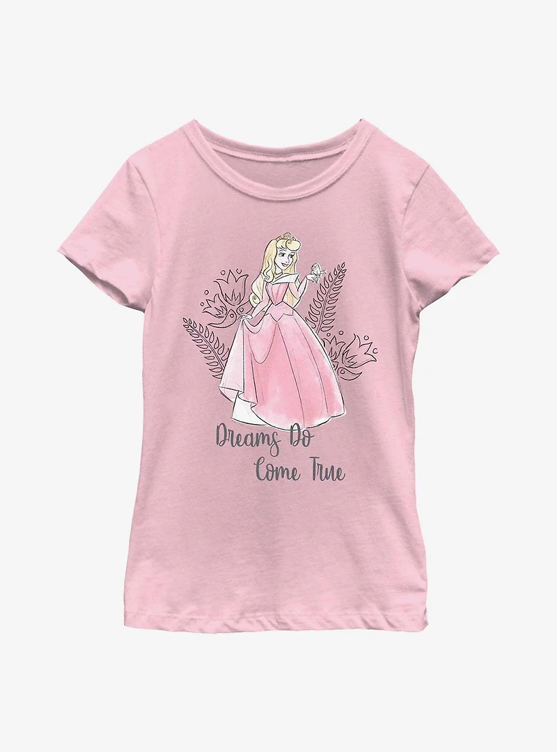 Disney Princesses Aurora Dreams Come True Youth Girls T-Shirt