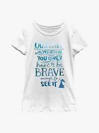 Disney Princesses Be Brave Enough Youth Girls T-Shirt