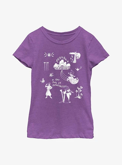 Disney Princesses Aladdin Things Youth Girls T-Shirt